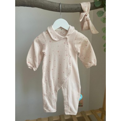 Kız Bebek Patiksiz Saç Bantlı Tulum 