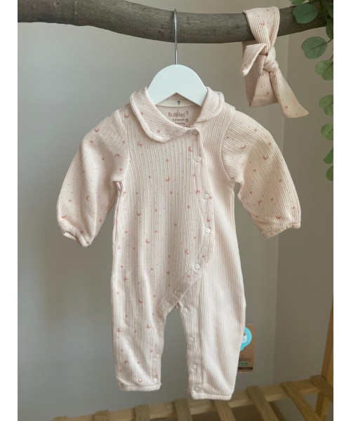 Kız Bebek Patiksiz Saç Bantlı Tulum