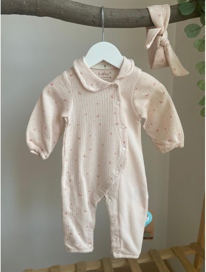 Kız Bebek Patiksiz Saç Bantlı Tulum 