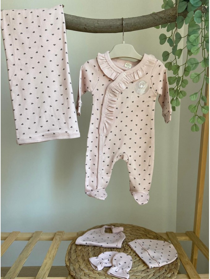 Kız Bebek Battaniye Tulum 5'li Takım