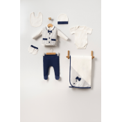 Mini Cayzen Erkek Papyonlu Çizgili 7li Set